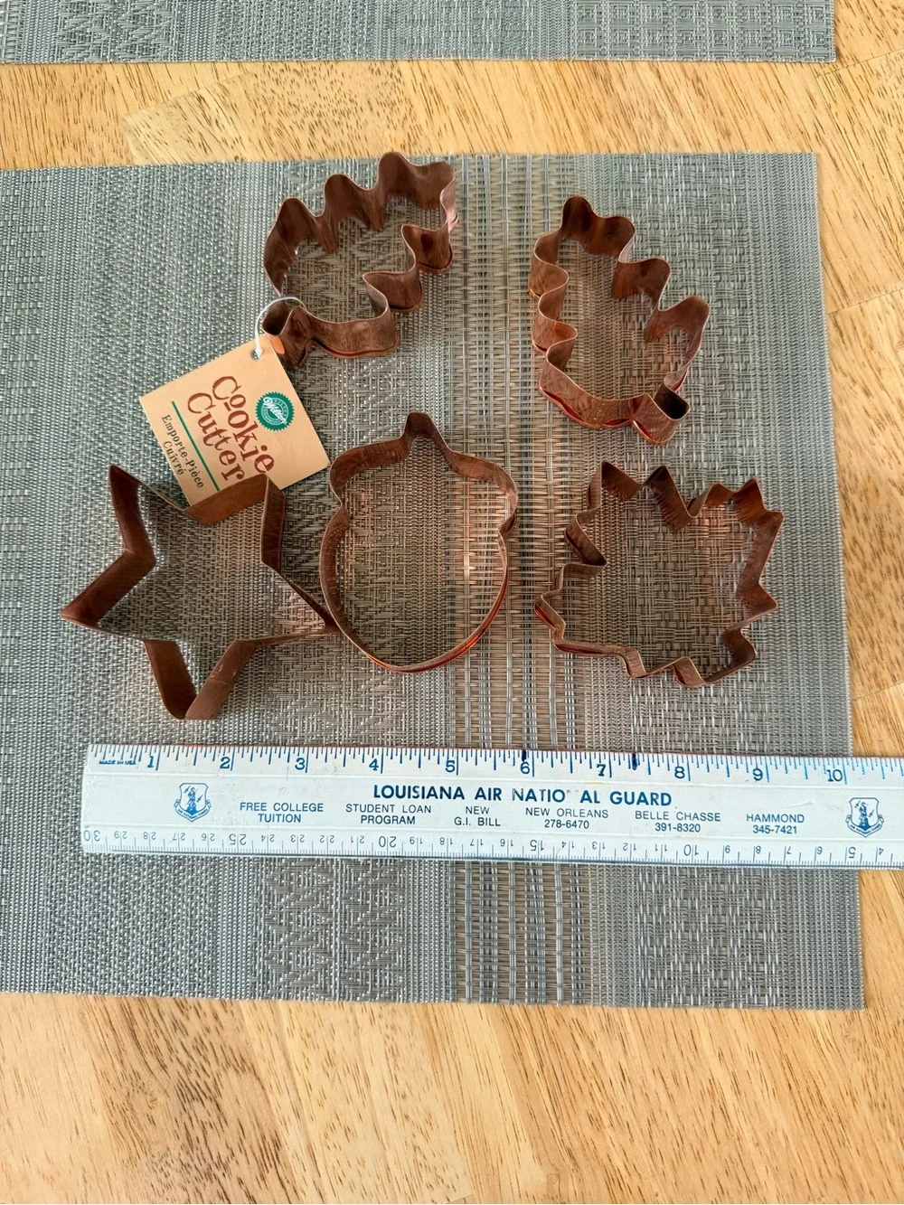Vintage Wilton Copper Cookie Cutters Set of 5 - Oak, Maple, Acorn, Star